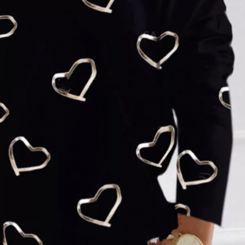 LAST 1-SMALL! Cold Shoulder Valentine Heart Shirt - Picture 3 of 7